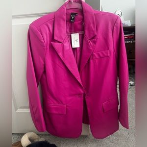 Pink Windsor leather blazer